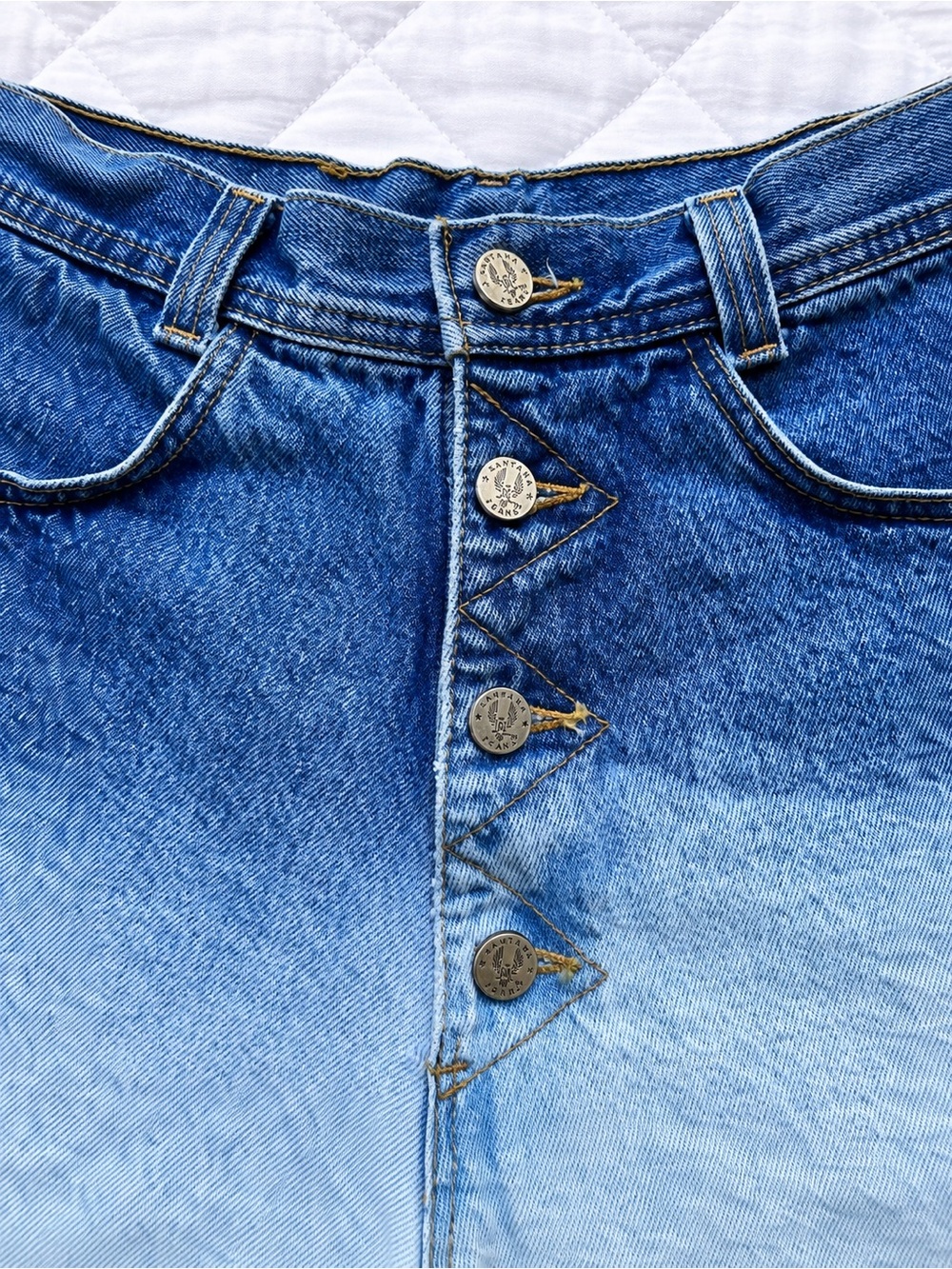 Vintage Santana Denim Shorts Button Fly Ombré Fade Canada 32 - Picture 3 of 8